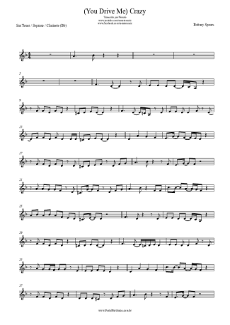 Britney Spears (You Drive Me) Crazy score for Tenor Saxophone Soprano (Bb)