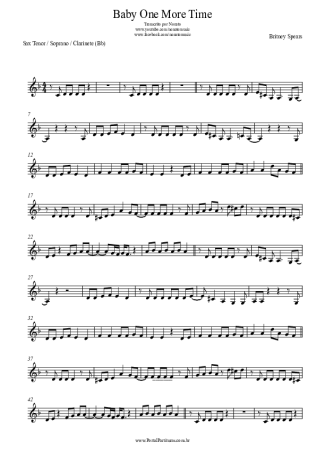 Britney Spears Baby One More Time score for Tenor Saxophone Soprano Clarinet (Bb)