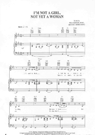 Britney Spears  score for Piano