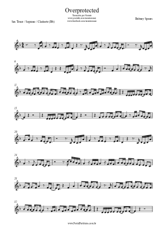 Britney Spears Overprotected score for Tenor Saxophone Soprano (Bb)