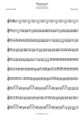 Britney Spears Womanizer score for Alto Saxophone