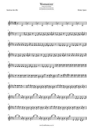 Britney Spears  score for Alto Saxophone