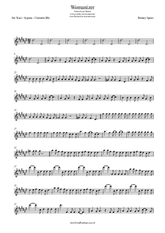Britney Spears Womanizer score for Clarinet (Bb)