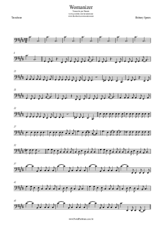 Britney Spears Womanizer score for Trombone