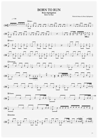 Bruce Springsteen  score for Drums