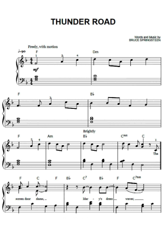 Bruce Springsteen  score for Piano