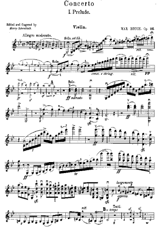 Bruch Violin Concerto No. 1 score for Violin