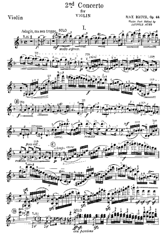 Bruch Violin Concerto No. 2 score for Violin