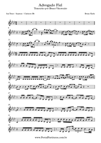 Bruna Karla Advogado Fiel score for Tenor Saxophone Soprano (Bb)