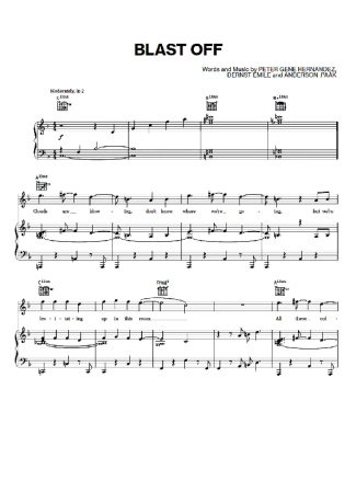 Bruno Mars Blast Off score for Piano