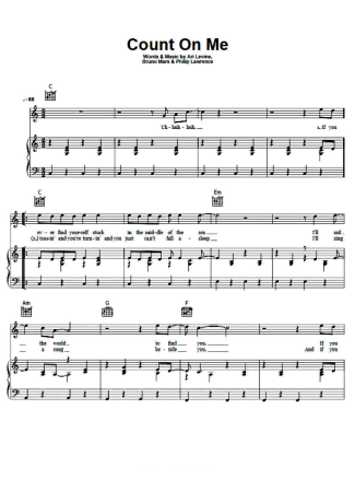 Bruno Mars  score for Piano