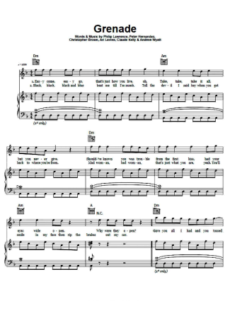 Bruno Mars  score for Piano