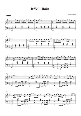 Bruno Mars  score for Piano