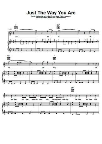 Bruno Mars  score for Piano