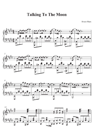 Bruno Mars  score for Piano