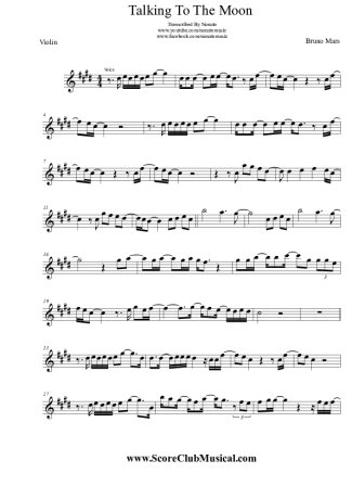 Bruno Mars  score for Violin