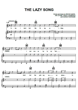 Bruno Mars  score for Piano