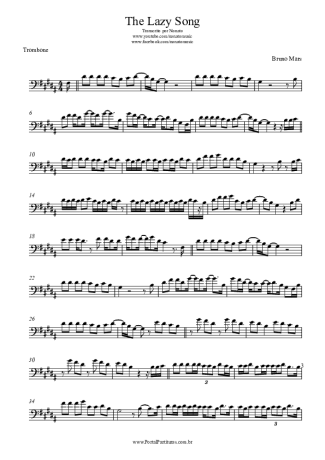 Bruno Mars  score for Trombone