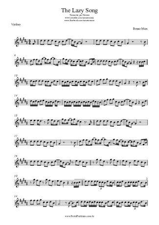 Bruno Mars  score for Violin