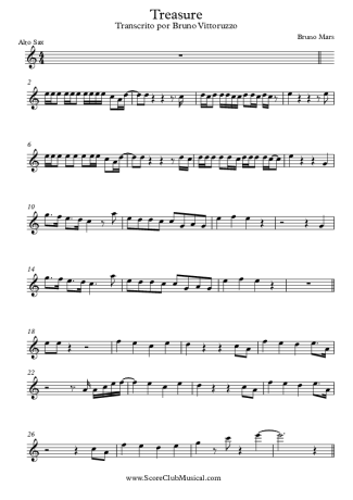 Bruno Mars  score for Alto Saxophone