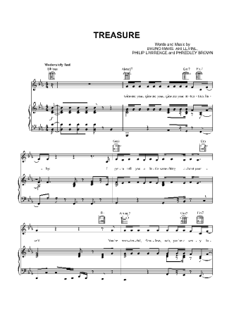 Bruno Mars Treasure score for Piano