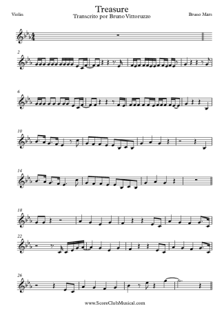 Bruno Mars  score for Violin