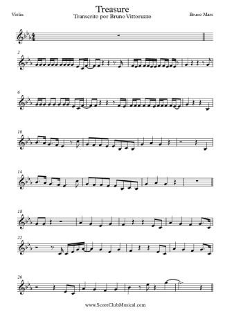 Bruno Mars Treasure score for Violin