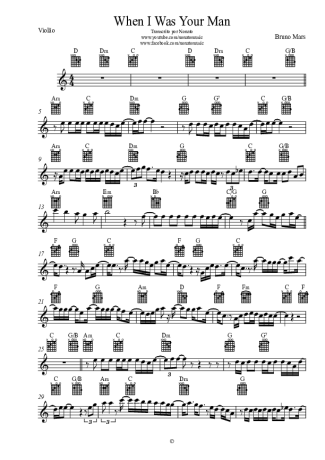 Bruno Mars When I Was Your Man score for Acoustic Guitar