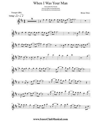 Bruno Mars  score for Trumpet