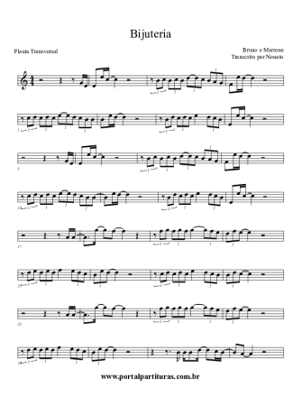 Bruno e Marrone Bijuteria score for Flute