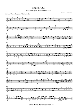 Bruno e Marrone Boate Azul score for Tenor Saxophone Soprano (Bb)