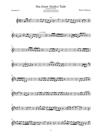 Bruno e Marrone Seu Amor Ainda é Tudo score for Clarinet (C)
