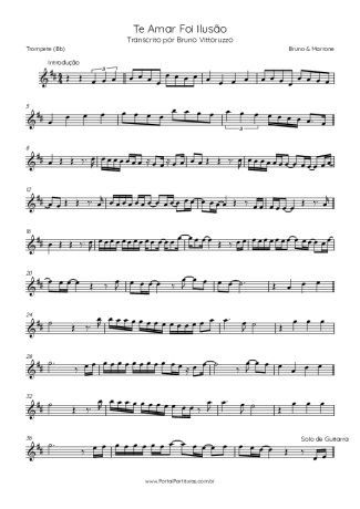 Bruno e Marrone Te Amar Foi Ilusão score for Trumpet