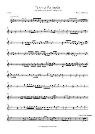Bruno e Marrone Te Amar Foi Ilusão score for Violin