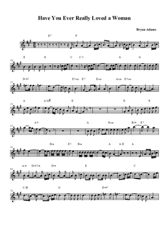 Bryan Adams  score for Clarinet (Bb)