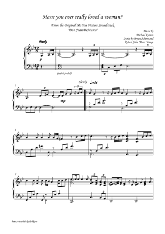 Bryan Adams  score for Piano