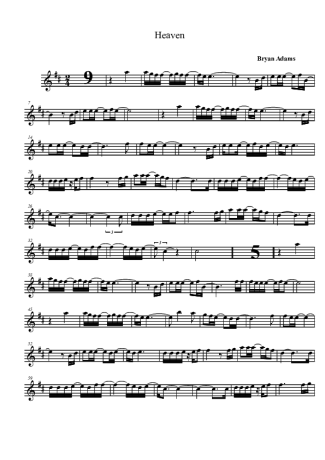 Bryan Adams Heaven score for Tenor Saxophone Soprano (Bb)