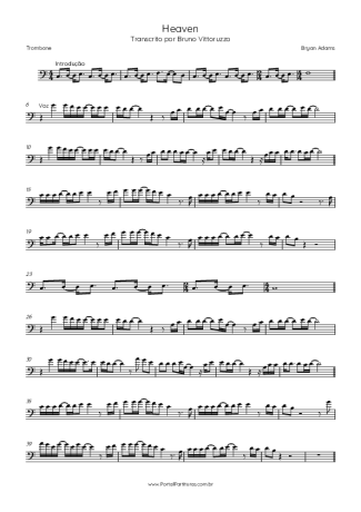 Bryan Adams Heaven score for Trombone