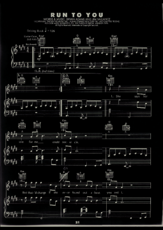 Bryan Adams  score for Piano