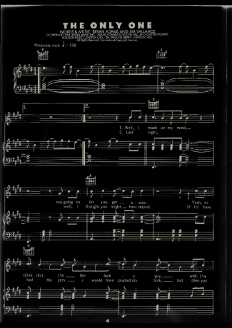 Bryan Adams  score for Piano