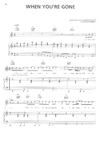Bryan Adams When You´re Gone score for Piano