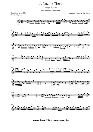 Caetano Veloso A Luz de Tieta score for Alto Saxophone