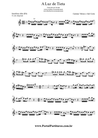 Fagner - Canteiros - Sheet Music For Alto Saxophone