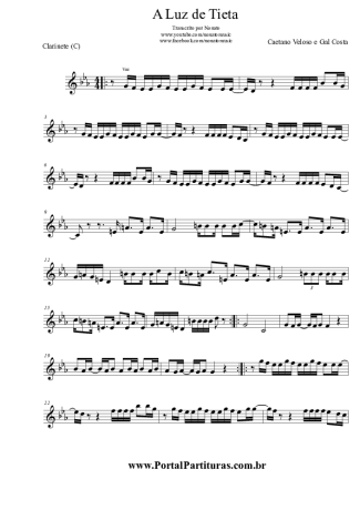 Caetano Veloso  score for Clarinet (C)
