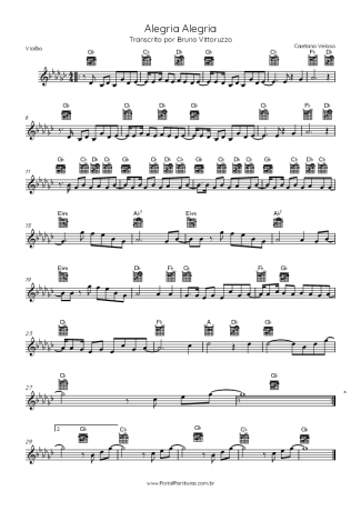 Caetano Veloso  score for Acoustic Guitar