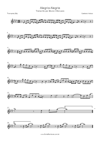 Caetano Veloso Alegria, Alegria score for Trumpet
