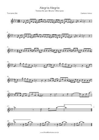 Caetano Veloso Alegria, Alegria score for Trumpet