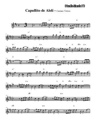 Caetano Veloso Capullito de Alelí (Novela Kubanacan) score for Alto Saxophone