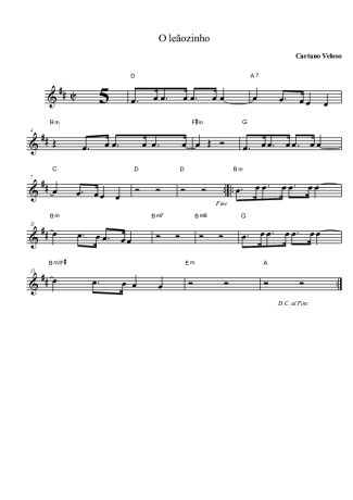 Caetano Veloso Leãozinho score for Tenor Saxophone Soprano (Bb)