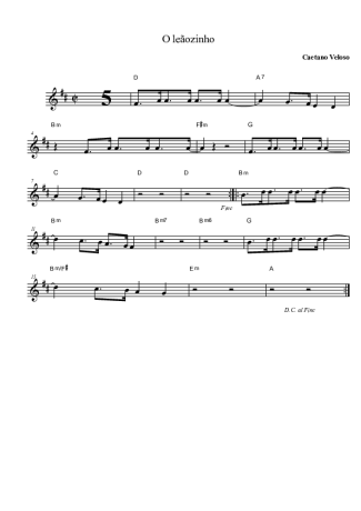Caetano Veloso Leãozinho score for Tenor Saxophone Soprano (Bb)